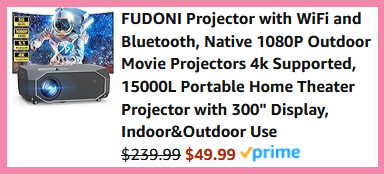 A screen grab of the checkout page Fudoni Portable Home Theater Projector