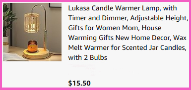 A screenshot of the the checkout page for Lukasa Candle Warmer Lamp