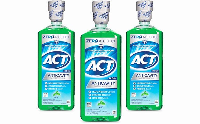 ACT Anticavity Zero Alcohol Fluoride Mouthwash