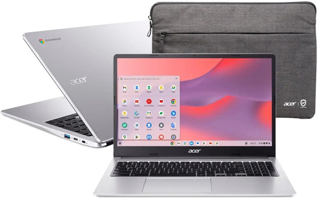 Acer Chromebook 15 6 Inch HD Laptop with Protective Sleeve