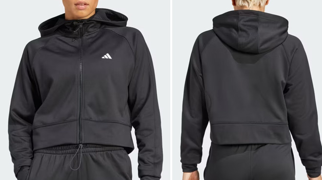 Adidas AeroReady Game and Go Full Zip Hooded Fleece Jacket