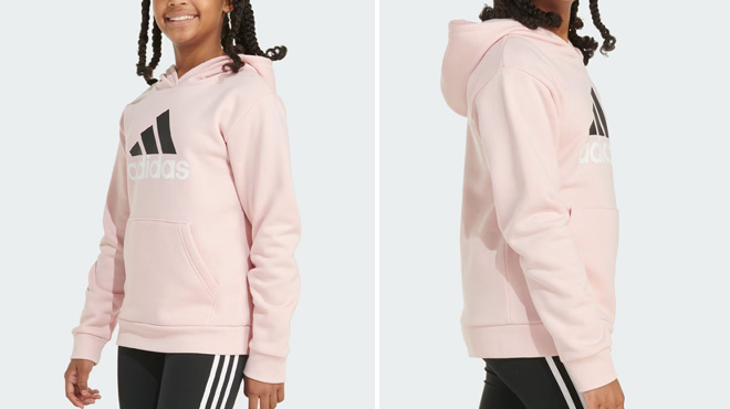 Adidas Girls Essentials Graphic Hooded Pullover