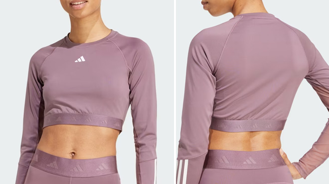 Adidas Hyperglam Training Cropped Long Sleeve Tee