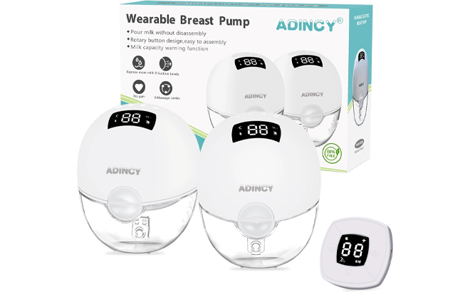 Adincy Hands Free Breast Pumps 2 Pack