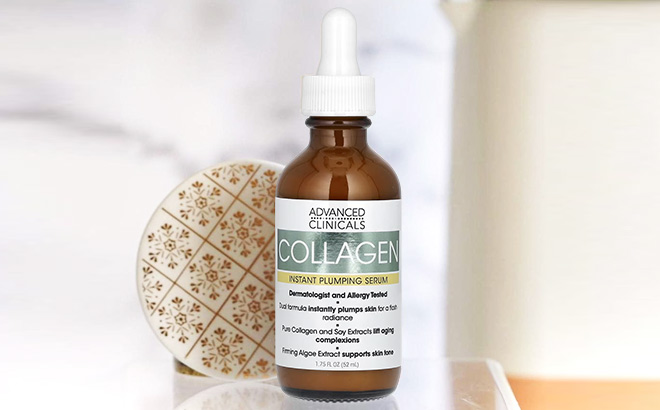 Advanced Clinicals Collagen Serum on Table