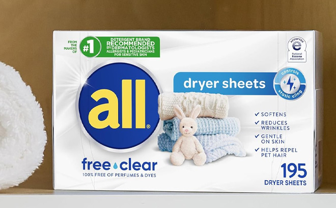 All 195 Count Fabric Softener Dryer Sheets