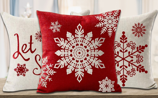 Andreannie Christmas Throw Pillow Covers 4 pk