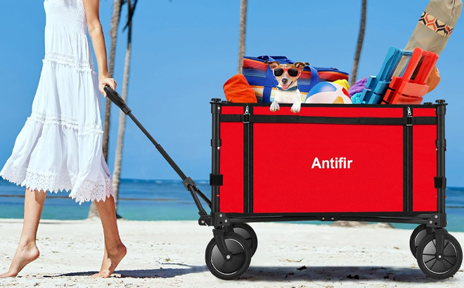 Antifir Collapsible Utility Wagon in Red Color