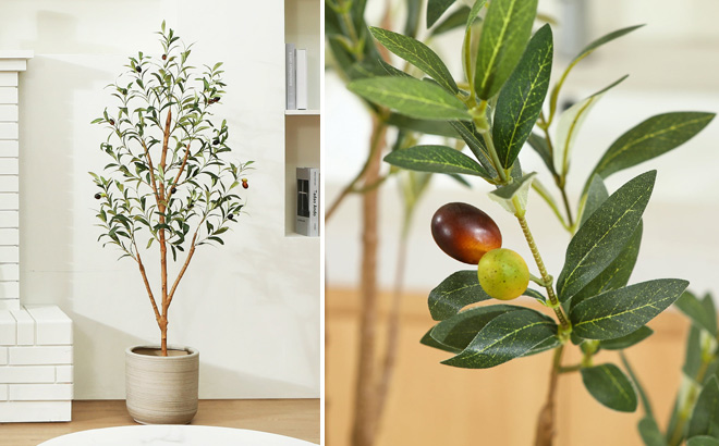 Artificial Olive Plant with Branches and Fruits