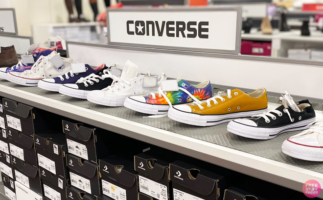 Assorted Converse Shoes on the Shelf