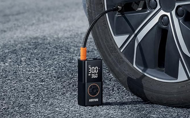 AstroAI L7 Tire Inflator on the Ground