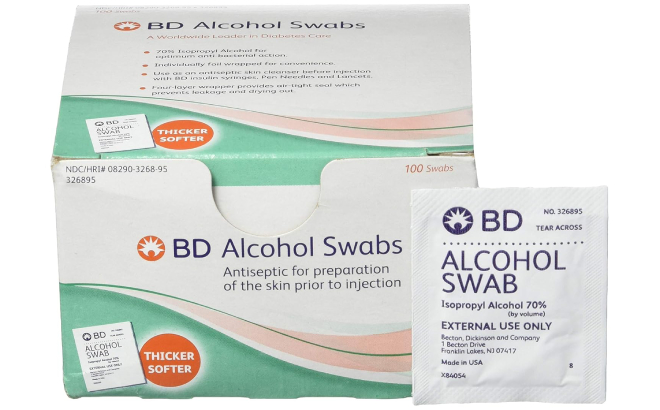 BD Alcohol Swabs 100 Count