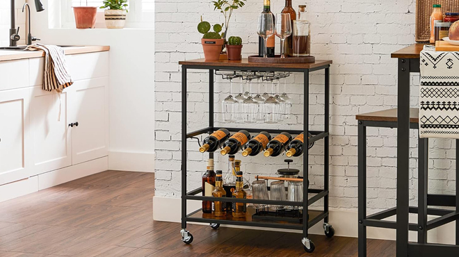 Bar Cart with Wheels