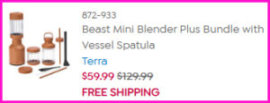 Beast Mini Blender Checkout Screen