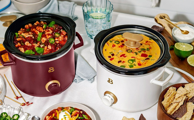 Beautiful 2 Quart Slow Cooker Set 2 Pack