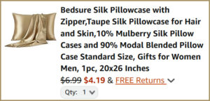 Bedsure Silk Pillowcase at Checkout