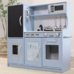 Best Choice Products Pretend Play Kitchen Wooden Toy Set in Blue Color