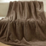 Better Homes Gardens Cuddle Faux Fur Throw Blanket in Taupe Color