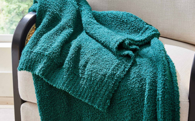 Better Homes and Gardens Green Cozy Knit Throw