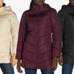 Big Chill Womens Plus Chevron Quilted Puffer Jacket