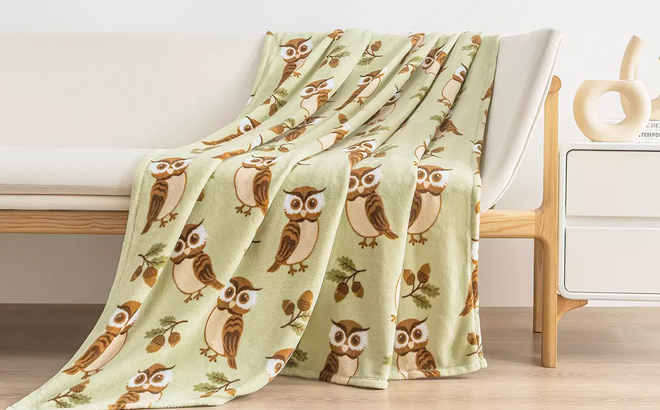 Big Lots All Under 5 Brown Owl Plush Throw Blanket