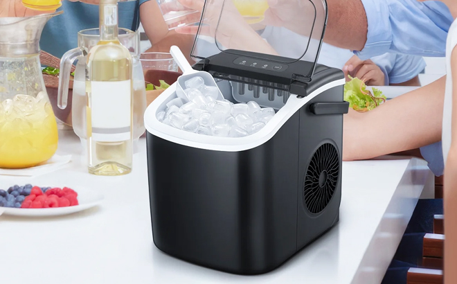 Black Kissair Countertop Ice Maker on the table