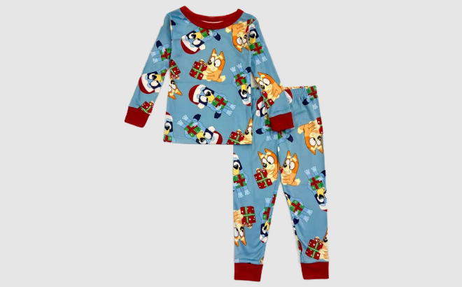 Bluey Toddler Boys Bluey and Presents 2 Piece Christmas Pajama Set