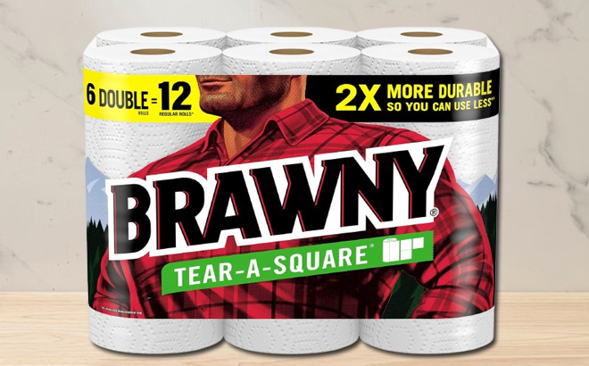 Brawny Paper Towels on a Table