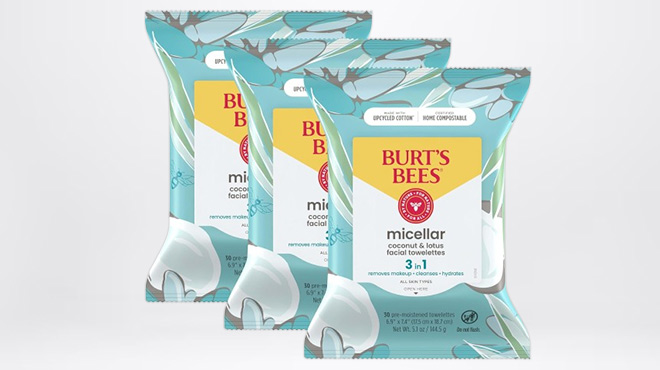 Burts Bees Micellar Makeup Remover Facial Cleansing Towelettes 3 Pack