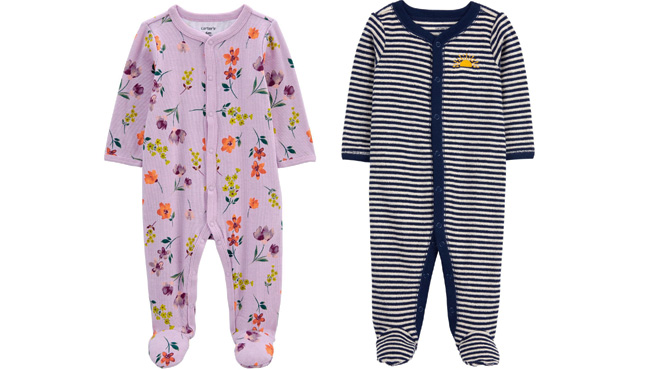 Carters Baby Floral Snap Up Footie Sleep Play Pajamas