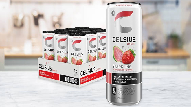 Celsius Sparkling Strawberry Guava Energy Drink 12 Pack