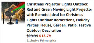 Checkout page of Amankos Christmas Projector Lights