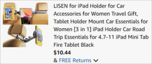 Checkout page of Car Headrest iPad Mount