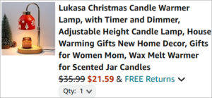 Checkout page of Christmas Candle Warmer Lamp