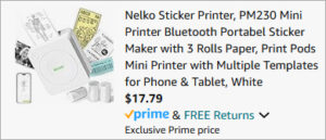 Checkout page of Nelko Portable Sticker Maker