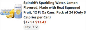 Checkout page of Spindrift Sparkling Water 24 Pack