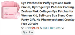 Checkout page of ZealSea 20 Pairs Eye Patches