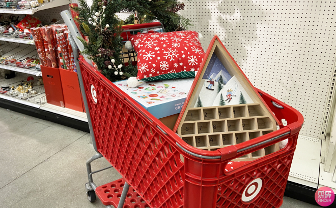 Christmas Decor in Cart at Target