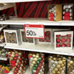 Christmas Decor on Shelves at Target