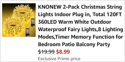 Christmas String Lights Checkout