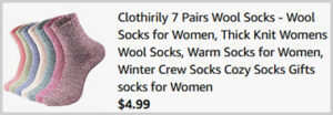 Clothirily Wool Socks 7 Pairs Screenshot