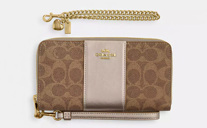 Coach Outlet Boxed Long Zip Around Wallet In Signature Canvas