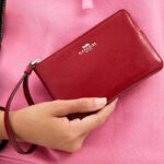 Coach Outlet Corner Zip Wristlet in Red