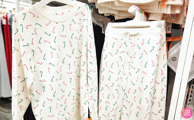 Colsie Candy Cane Joggers and Sweatshirt