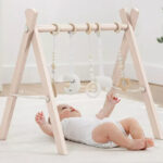 Comfy Cubs Wooden Baby Play Gym Set in Blush Color