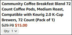 Commnity Coffee Final Price