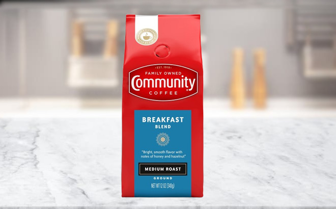 Community Coffee Breakfast Blend on a Table