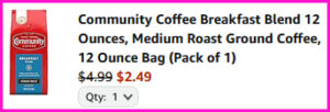 Community Coffee Checkout Screen