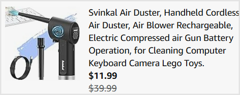 Cordless Air Duster Checkout