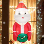 Costway 3 3FT Inflatable Christmas Santa Claus Broke Out from Window Hanging Decoration